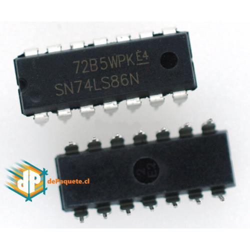 Compuerta Lógica XOR cuádruple 74LS86 DIP14